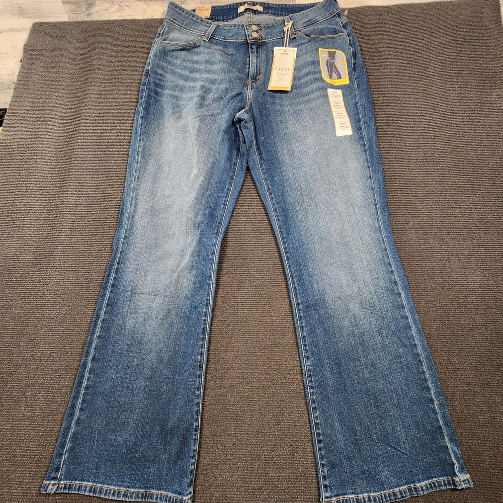 Levi's 529 Curvy Bootcut Jeans Women 16 Medium Blue NWT Figure Enhancer Stretch